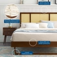 thumbnail image 7 of Kelsea Cane and Wood Queen Platform Bed With Angular Legs Walnut, 7 of 7