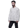 thumbnail image 2 of Atasi Chemise Kurta en Coton à Patte de Boutonnage pour Hommes Imprimée Courte Décontractée, 2 of 5