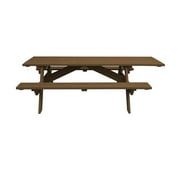 HomeRoots Wood Brown Solid Wood Outdoor Picnic Table