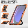 thumbnail image 5 of Case for Samsung Galaxy Tab S10+ Plus 2024/S9 FE+ Plus 12.4 inch, 360 Rotating Stand Handle Pencil Holder Shoulder Strap Heavy Duty Shockproof Cover, Orange, 5 of 7
