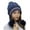 Blue, variant on Winter Beanies Women's Winter Printing Warmth Plush Protection Thick Hats with Faux Fur Pom Cuff Beanie