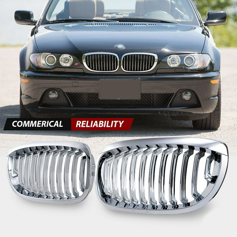 MIC Front Kidney Grill Grilles Fit for 2003-2006 E46 2-Door Coupe 325Ci  330Ci LCI,Car Front Bumper Grille,Gloss Black
