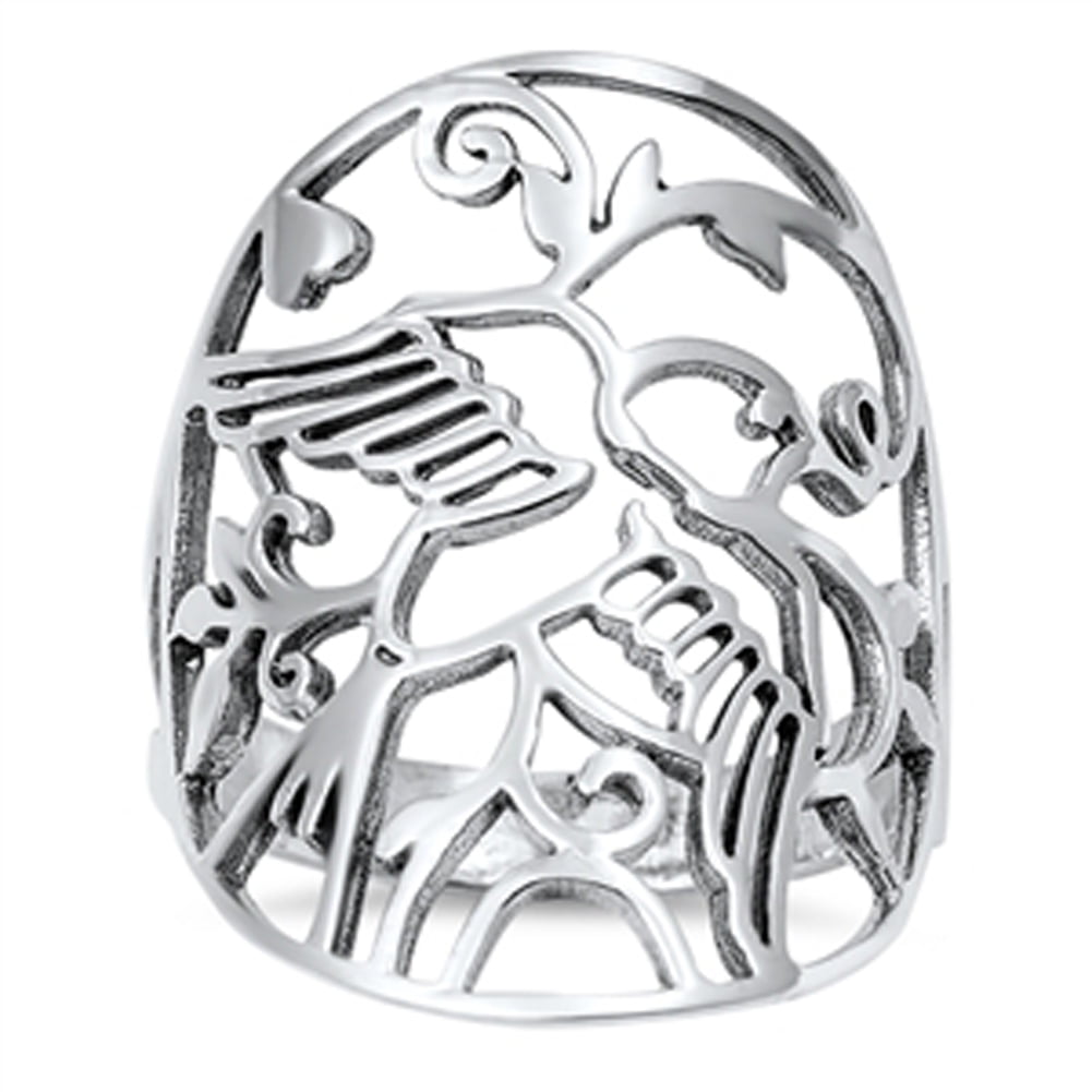 Women's Dove Wings Filigree Cutout Ring New .925 Sterling Silver Band Sizes 5-10 