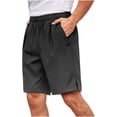 thumbnail image 5 of Men's Shorts Camouflage Printed Hiking Casual Gym Shorts Built-in Drawstring Knee-Length Outdoors Workout Shorts with Pocket, 5 of 6