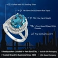 thumbnail image 3 of Gem Stone King 925 Sterling Silver London Blue Topaz Ring for Women (7.94 Cttw, Oval 14X10MM, Gemstone Birthstone, Available in Size 5, 6, 7, 8, 9), 3 of 6