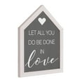 thumbnail image 3 of (2 pack) Crystal Art Gallery Be Done in Love Typographic House-Shaped Framed Wall Plaque Art - 8" x 6", 3 of 8