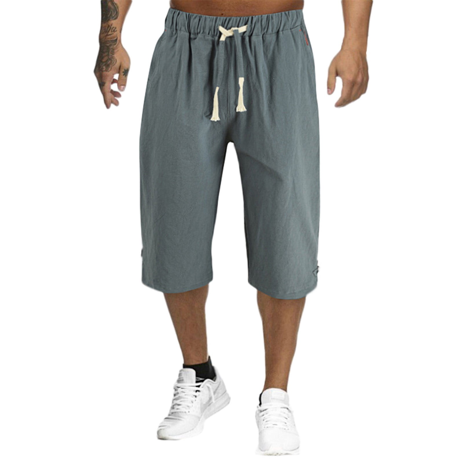 Linen Cropped Trousers Shorts Pants 