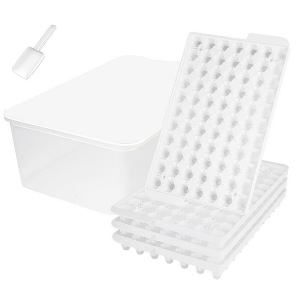 Mighty Rock Mini Ice Cube Trays with Lid Storage Bin for Freezer Tiny