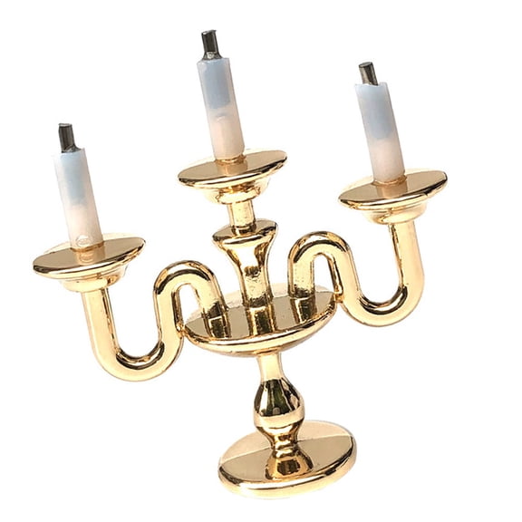 ibasenice Elegant Golden Candle Holder Emulation Candlestick for Home Decoration, Stylish and Piece