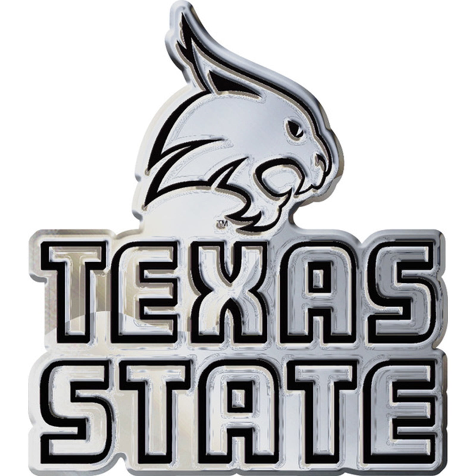 Patch Collection Texas State Bobcats Logo Chrome Premium Solid Metal Car Auto Emblem