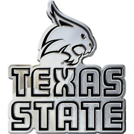 Texas State Bobcats Logo Chrome Premium Solid Metal Car Auto