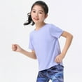 thumbnail image 7 of GYRATEDREAM Girls Athletic Shirts Short Sleeve Quick Dry Crewneck Tee Activewear Performance Tops for Kids Teens , 4-5 Years, 7 of 7