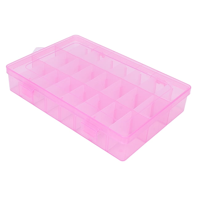 Caja de almacenamiento para decoración de uñas, 24 rejillas, caja de almacenamiento para decoración de uñas, contenedor de diamantes de imitación, funcionalidad inteligente