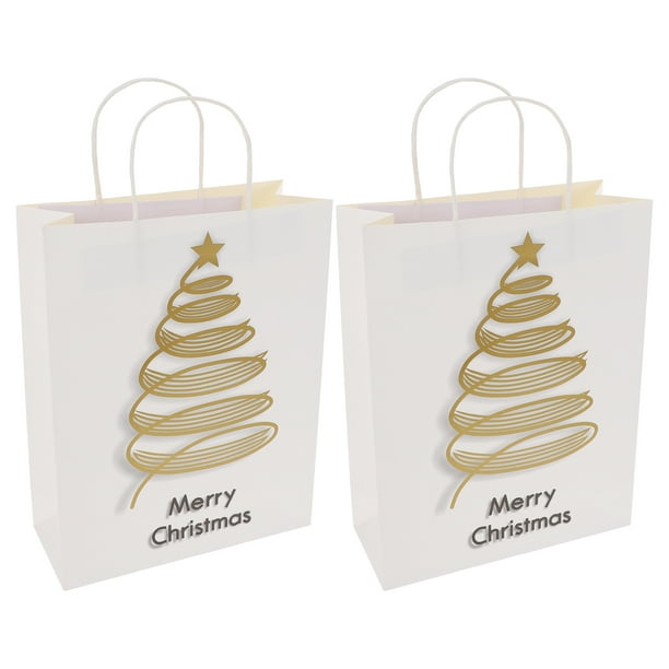 KAKOWELY 2 bolsas de regalo navideñas de papel para fiestas, contenedor de dulces
