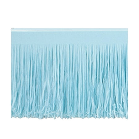 Club Pack of 12 Light Blue Hanging Tissue Fringe Drape Decorations 10'