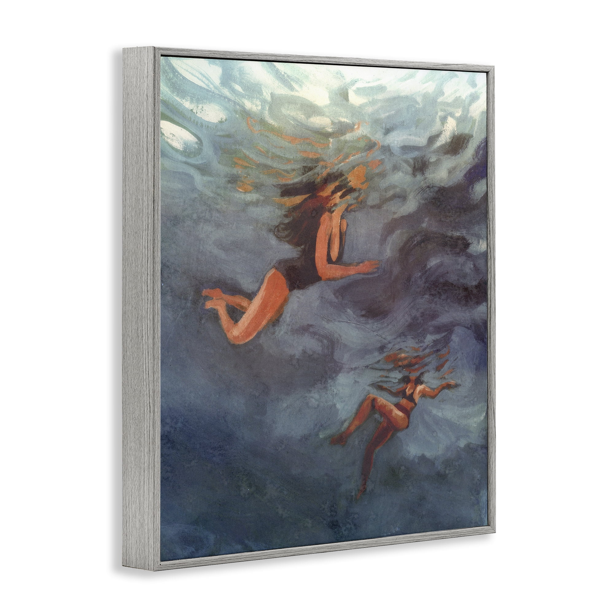 Stupell Industries Underwater Summer's Dance Gray Framed Giclee Art, design by Victoria Barnes