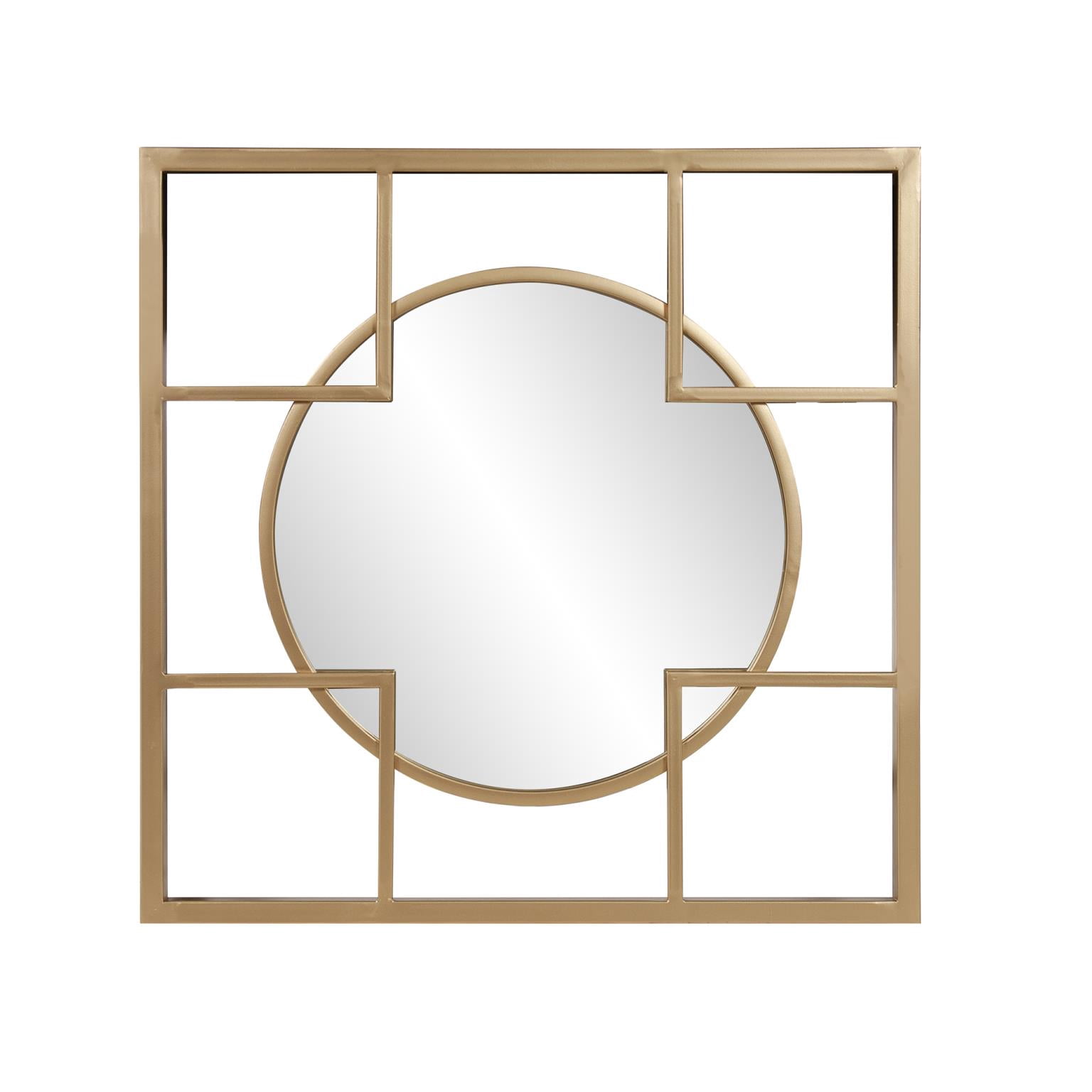 Tyler Dillon Metal Framed Circular & Square Gold Wall Mirror - 20"H x 20"W