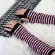 thumbnail image 5 of Guantes largos sin dedos Allegra K con agujero para pulgar Negro con rosa One Size, 5 of 6