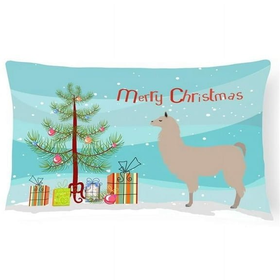 Carolines Treasures BB9283PW1216 Llama Christmas Canvas Fabric Decorative Pillow, Teal, 12H x16W, multicolor