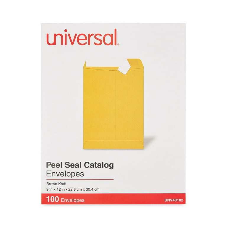 Peel Seal Strip Catalog Envelope, #10 1/2, Square Flap, Self-Adhesive Closure, 9 x 12, Natural Kraft, 100/Box Peel Seal Strip Catalog Envelope, #10 1/2, Square Flap, Self-Adhesive Closure, 9 x 12, Natural Kraft, 100/Box