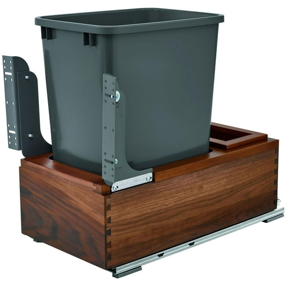 Rev-A-Shelf 4Wc-15Dm1-Sc Wood Classics 12"W Walnut Bottom Mount Pull Out / Slide Out Trash