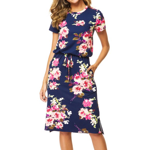 Vestido floral de manga corta de verano Simier Fariry 2024 para mujer