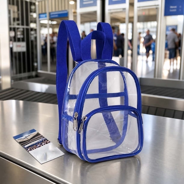 clear blue mini backpack | Festival Stadium Bag Front Zippered Compartment Clear Backpack Stores That Sell