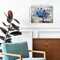 thumbnail image 6 of Farmhouse Blue Flower Canvas Wall Art, Rustic Blue and White Vase Floral Print, Vintage Botanical Artwork for Living Room Bedroom Kitchen Decor, Ready to Hang, 6 of 6