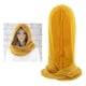 thumbnail image 1 of Bufanda con capucha Macarena mujer chica bufanda de punto cálida y cómoda talla única se adapta a la mayoría Amarillo, 1 of 8