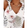 thumbnail image 2 of Blusas casuales sin mangas con cuello en V a rayas para mujer TopsWhiteSmall, 2 of 5