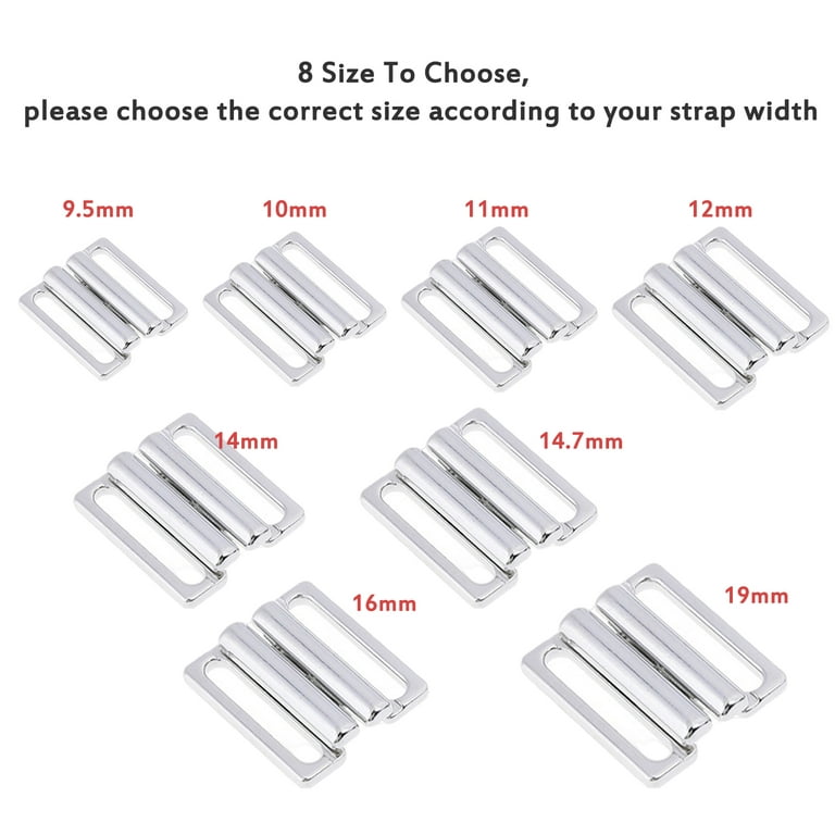 10 Pieces Metal Bra Straps Hook Clasp Garment Adjuster Hooks - , 10mm