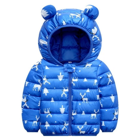

WZHKSN Child Sweater Toddler Kids Baby Boys Girls Winter Warm Jacket Deer Cartoon Outerwear Bear Ears Hooded Padded Outwear Coat
