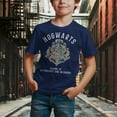 thumbnail image 2 of Harry Potter Hogwarts Crest Logo 'School of Witchcraft and Wizardry' Kids / Youth Boys & Girls T-Shirt, Navy Tee, Small, 2 of 4