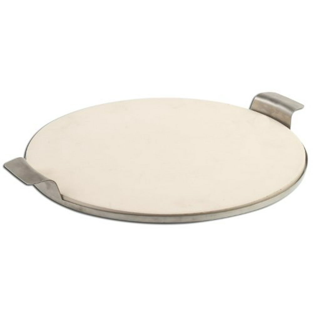 Pizzacraft PC0004 Round Ceramic Pizza Stone with Solid Stainless Frame, 15Inch