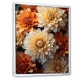 thumbnail image 2 of Designart "Coral Orange beautying Chrysanthemums" Floral & Botanical Floater Framed Wall Decor, 2 of 7