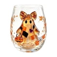 thumbnail image 3 of Glass, Halloween Fall Decor, Halloween Table Decorations, Glass Drinking Glasses, 400Ml 2D Spooky Cute Ghost with Heart Patch Pattern 400Ml Glass Cup 4X3.5X3 in for Halloween, 3 of 8