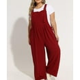 thumbnail image 3 of CASSIE LIZ Jumpsuit for Women Plus Size 2X Red Adjustable Strap Dressy Fall Casual Sleeveless Wide Leg Winter Knit Overalls Outfits Clothes with Pocket 2XL 18W 20W, 3 of 8