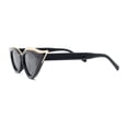 thumbnail image 3 of Women Elaborate Metal Brow Trim Gothic Cat Eye Retro Sunglasses All Black, 3 of 4