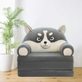 thumbnail image 3 of LMTODLFG Plush Foldable Kids Sofa Backrest Armchair 2 In 1 Foldable Children Sofa Cute Cartoon Lazy Sofa Children Flip Open Sofa Bed for Living Room Bedroom without Liner Filler, 3 of 5