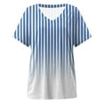 thumbnail image 6 of vigerkar Summer Tops for Women 2025 Short Sleeve V Neck T Shirts Trendy Vintage Basic Tees Loose Comfy Blouses Casual Outfits Blue, XL, 6 of 6