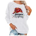 thumbnail image 2 of Aujourd'hui Réduction! Aqestyerly Hauts de Noël pour Femmes Liquidation Mode Femmes Col Rond T-Shirt Manches Longues Sweat Imprimé Blouse Hauts, 2 of 6