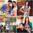 thumbnail image 7 of Pioneer Flower Floral Print Pattern Apron-Garden Aprons for Women with Pockets-Cotton Linen Waterproof Kitchen Cooking Gardening Aprons Adjustable for Kitchen,Cooking,BBQ and Salon 33x27 Inch, 7 of 7