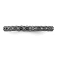thumbnail image 4 of 925 Sterling Silver Stackable Expressions Diamond Black-plated Ring Size: 6; for Adults and Teens; for Women and Men, 4 of 5