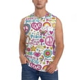 thumbnail image 1 of Fotbe Peace Love and Dove Flower Power Men's Camiseta sin Mangas Estampada para Hombres, Playera Casual para Gimnasio, Entrenamiento, Playa-X-Large, 1 of 7