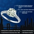 thumbnail image 2 of Gem Stone King 14K White Gold Green Prasiolite and White Lab Grown Diamond Engagement Ring for Women | 2.11 Cttw | Round 8MM | Gemstone Birthstone | Size 7, 2 of 6