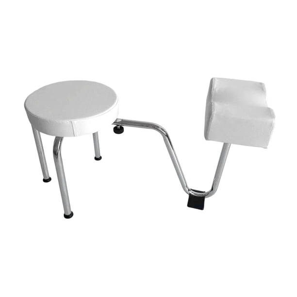 Taburete para manicura y pedicura con reposapiés, soporte para pies, masajeador de pies profesional (no incluido) Blanco