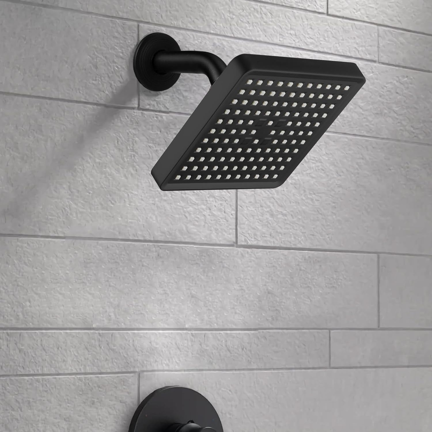 MY High Pressure Rain Shower Head - Luxury Modern Look - The Adjustable Replacement For Your Bathroom Showerhead - 6" Square High Flow Pressure Boosting Showers (Matte Black)