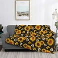 thumbnail image 2 of Zufioo Sunflowers And Bww Print Horizontal Flannel Blanket, Anti-wrinkle, Anti-shrinkage, Anti-allergic Plush Blanket, Household Items Suitable for Bedroom-40"x30", 2 of 6