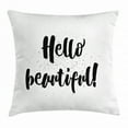 thumbnail image 1 of Hello Throw Pillow Cushion Cover, Hand Drawn Lettering Design Romantic Inspirational Quote Print in Black on Tiny Dots, Decorative Square Accent Pillow Case, 20 X 20 Inches, Black White, by Ambesonne, 1 of 2