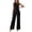 Black-Trousers Suit, variant on Summer Solid Color Sleeveless Crew Neck Vest and Wide Leg Pants Two Piece Outfit for Women Business Casual Work Beige L
